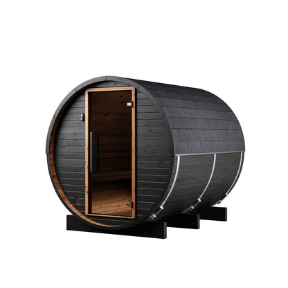 Small Wood Barrel Sauna (2-4 Person) in Black