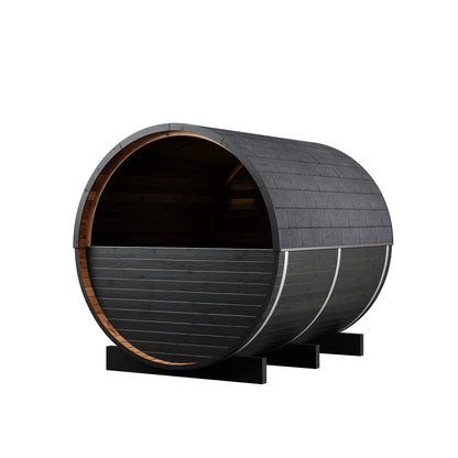 Small Wood Barrel Sauna (2-4 Person) in Black