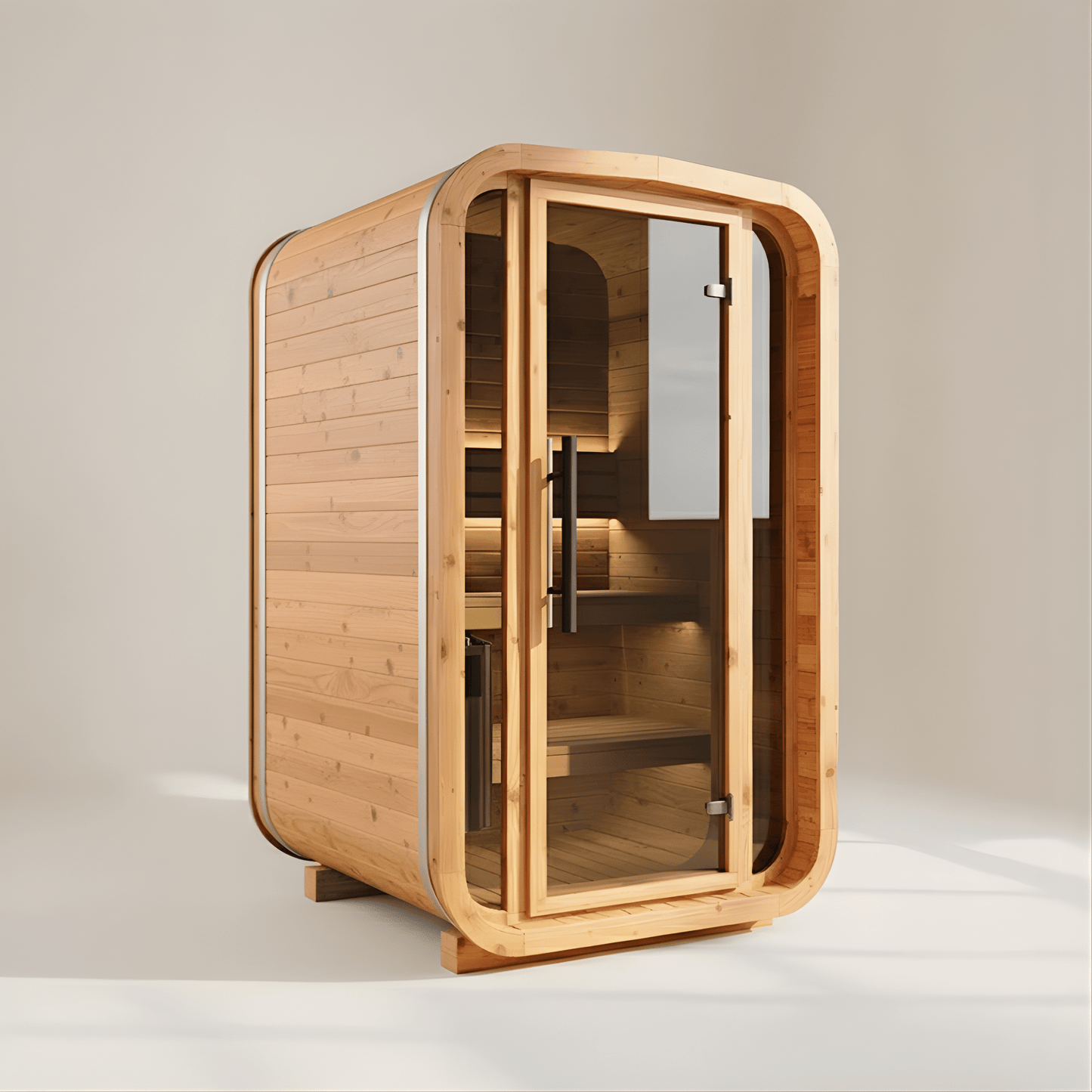 Thermo Wood Cube Indoor Sauna - Mini (2 Person) Barrel Sauna | Finnmark Sauna