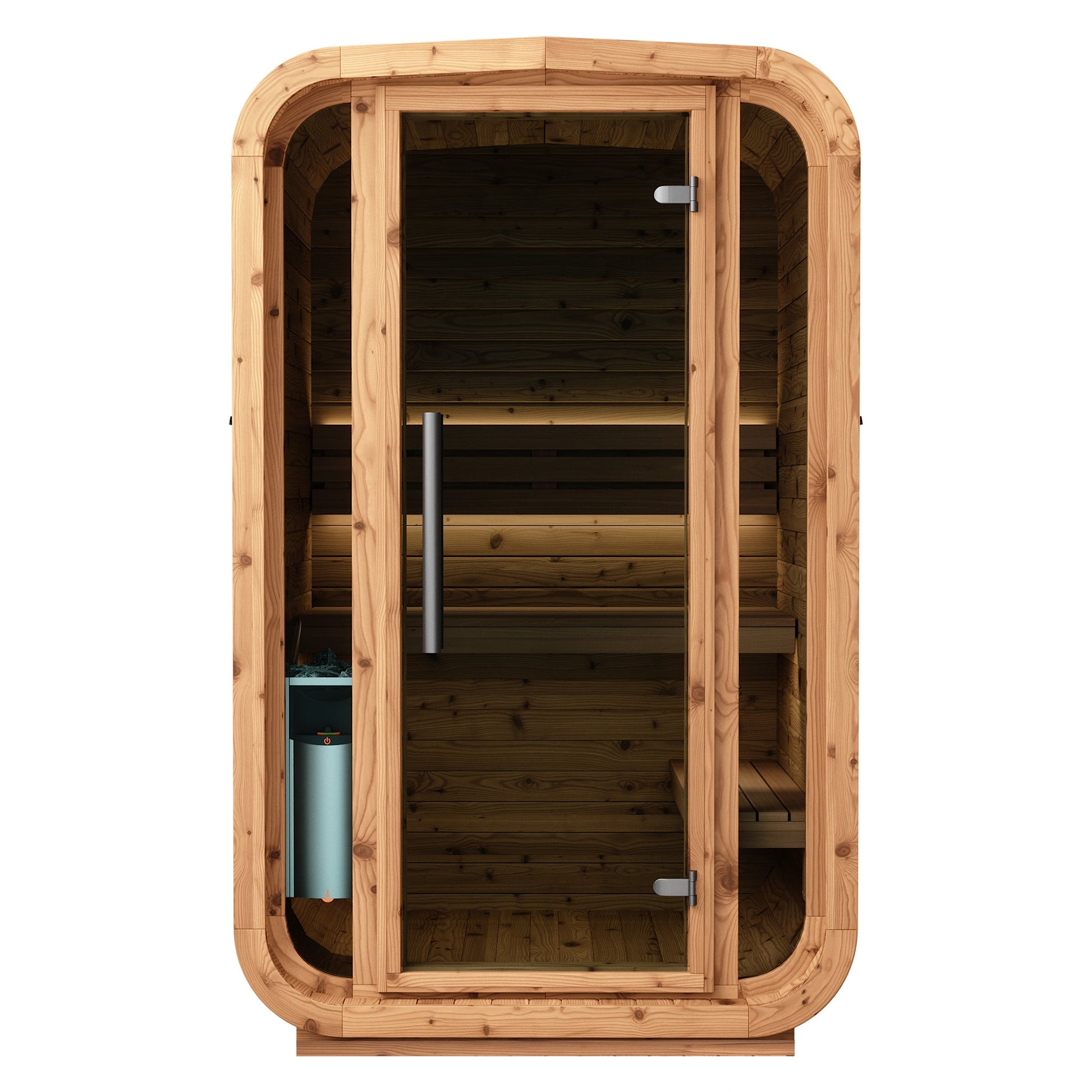 Thermo Wood Cube Sauna - Mini (2 Person) Barrel Sauna | Finnmark Sauna