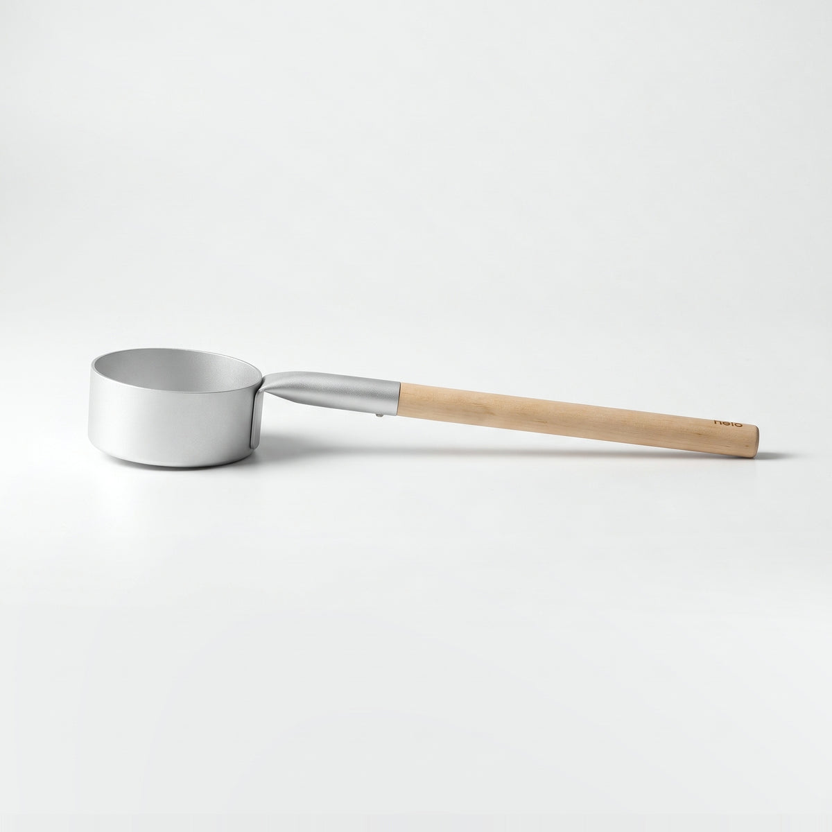 Silver Anodised Aluminium Sauna Ladle (Brilliant Range) by Helo - side profile