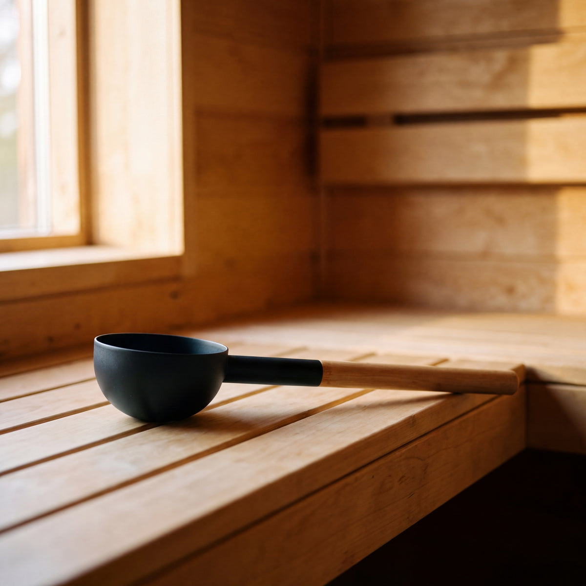 KOLO Sauna Ladle Black - in the sauna