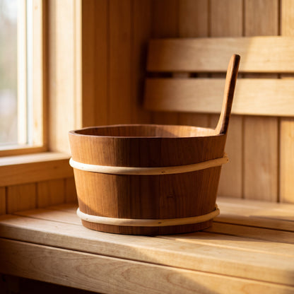 4 Living Sauna Bucket Heat Treated Alder 4 Litre - in the sauna