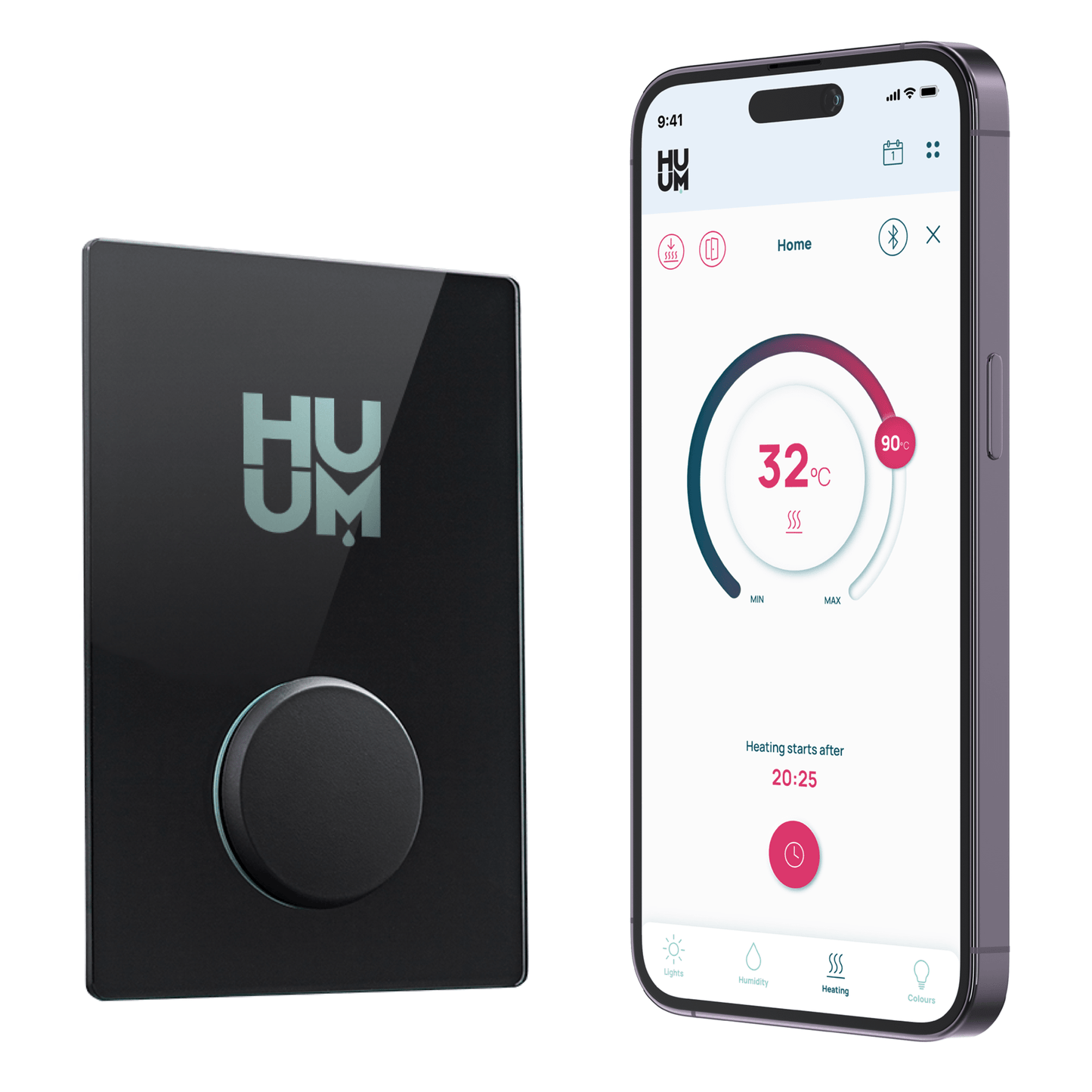 UKU Wi - Fi Control Unit Glass/Black by HUUM Heater Controller | Finnmark Sauna