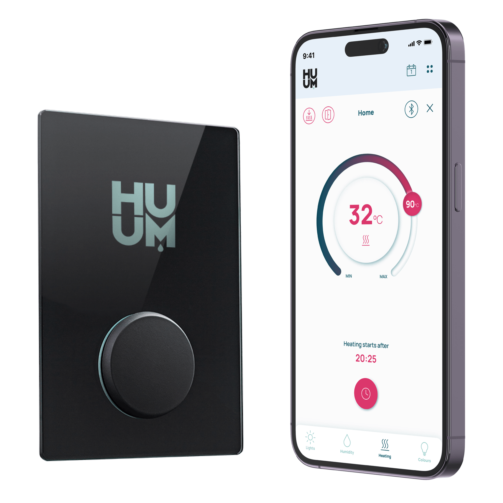 UKU Wi - Fi Control Unit Glass/Black by HUUM Heater Controller | Finnmark Sauna