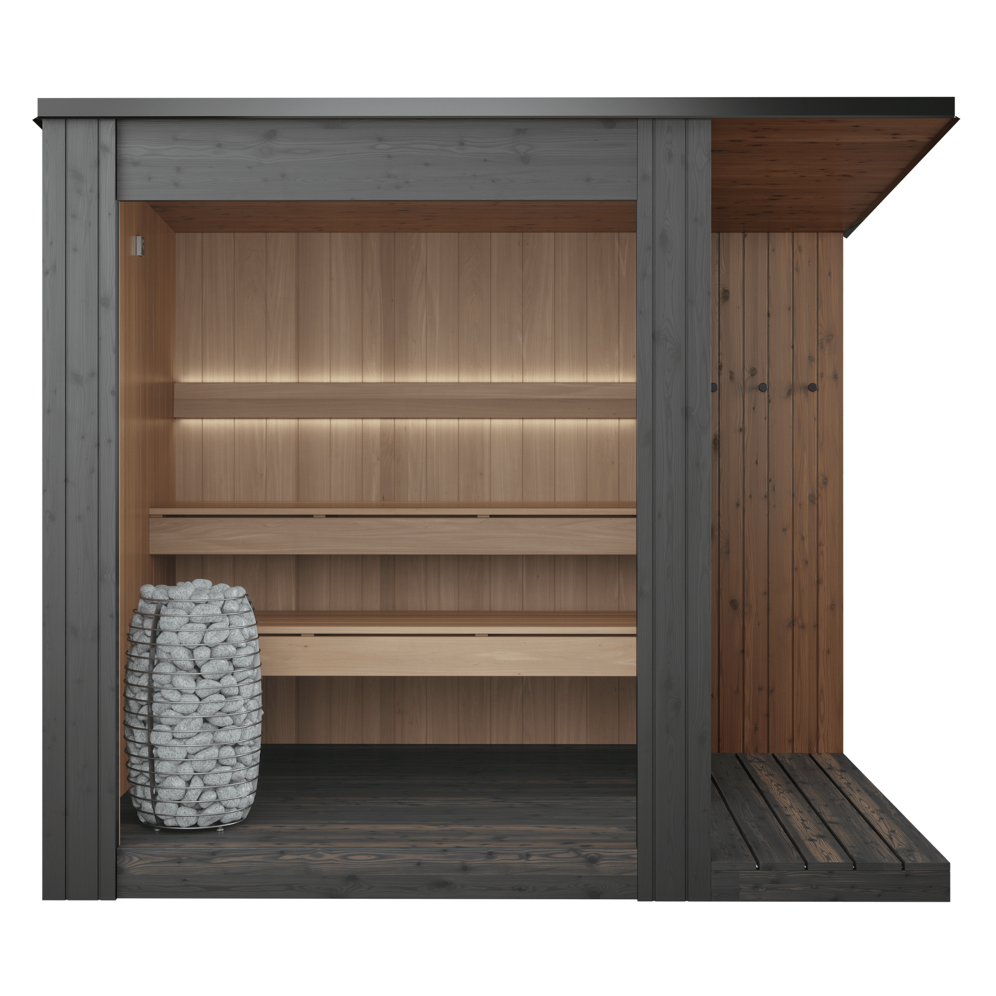 URSA® Black Outdoor Sauna (3 - 4 Person) Modular Outdoor Sauna | Finnmark Sauna