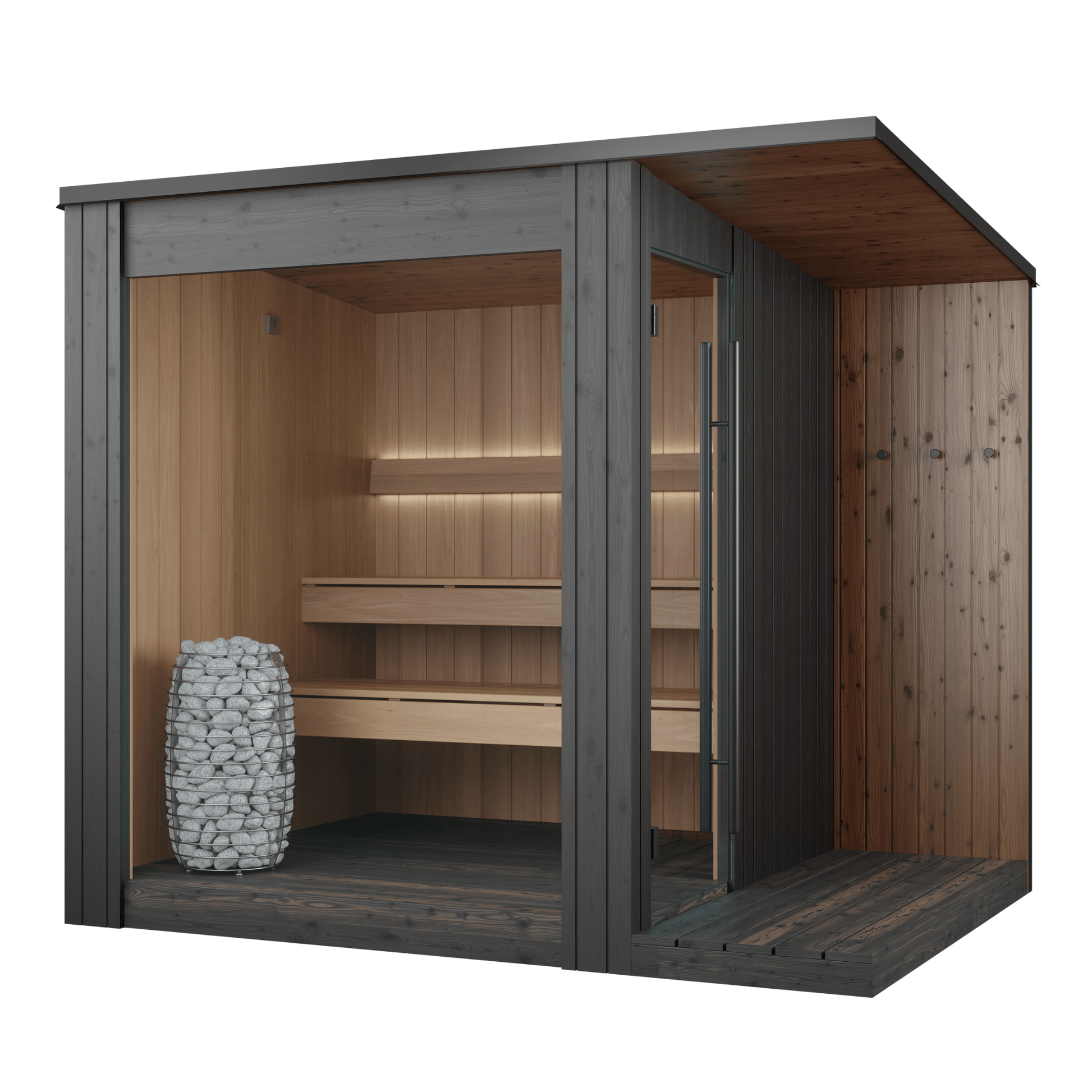 URSA® Black Outdoor Sauna (3 - 4 Person) Modular Outdoor Sauna | Finnmark Sauna