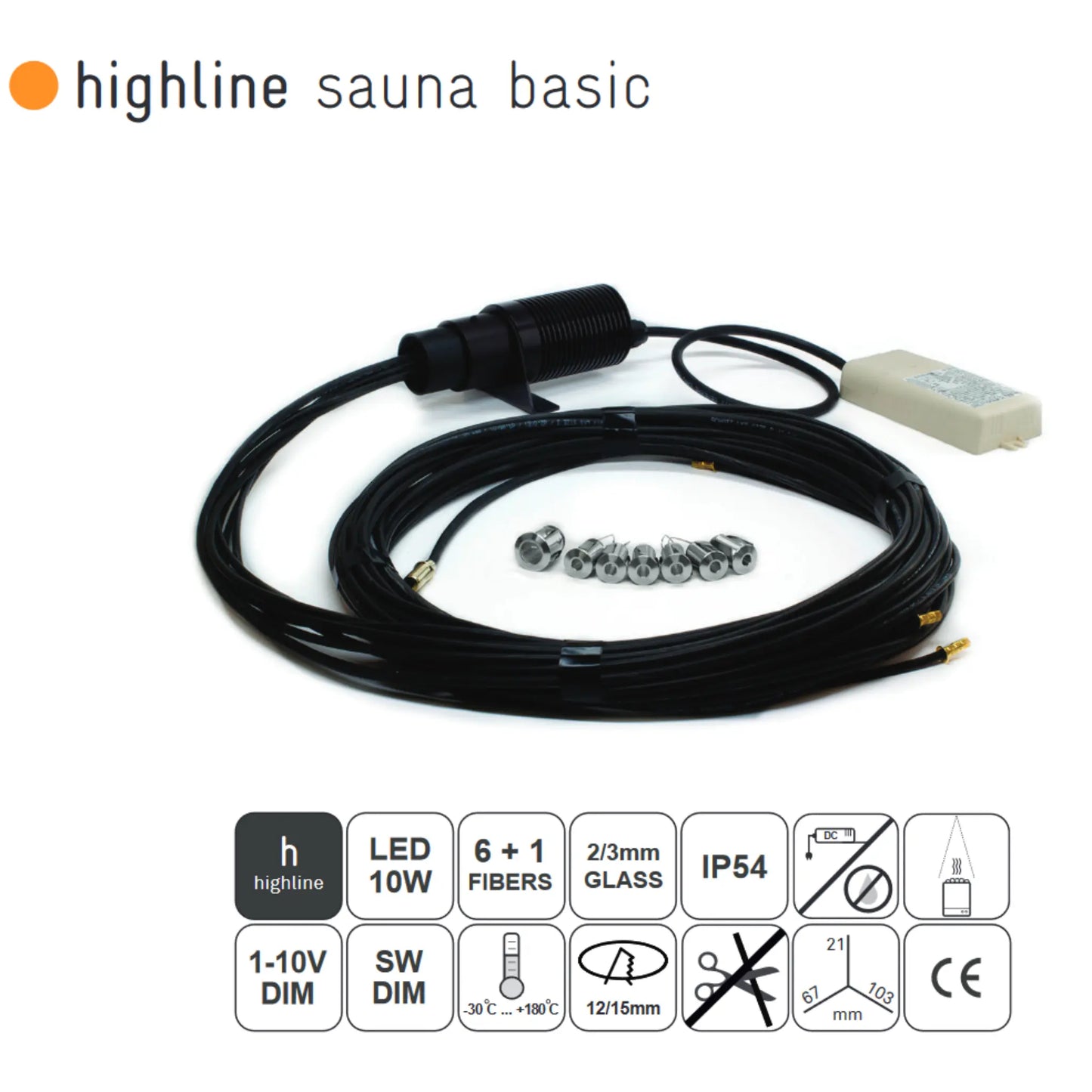 Sauna Lighting SAAS Highline Sauna Basic Sauna Light | Finnmark Sauna