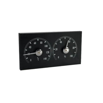 Black Painted Alder Thermometer & Hygrometer