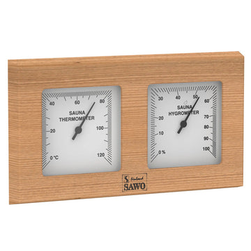 Box Style Sauna Thermometer & Hygrometer Cedar Square