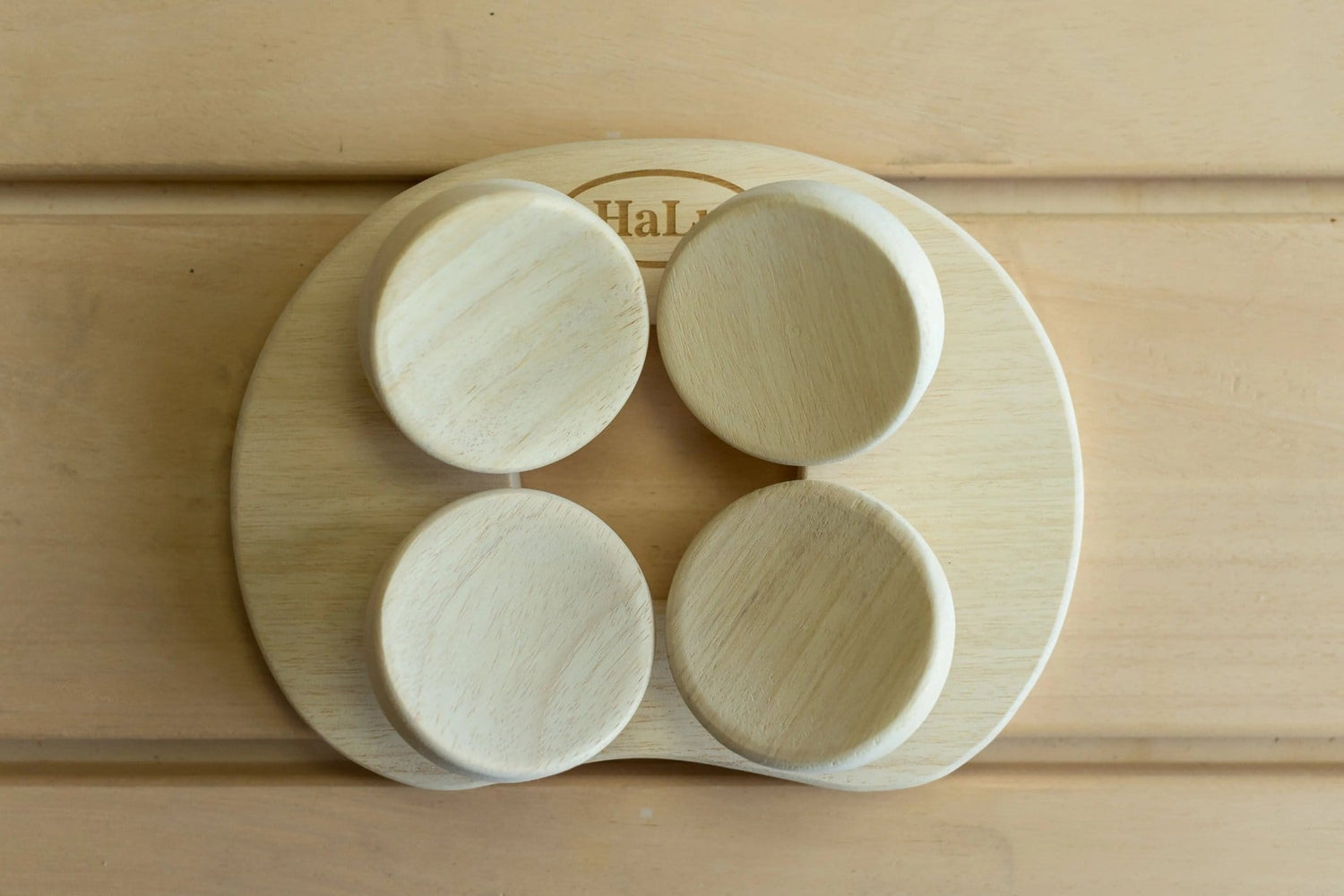 HaLu Abachi Round Wooden Sauna Headrest/Pillow