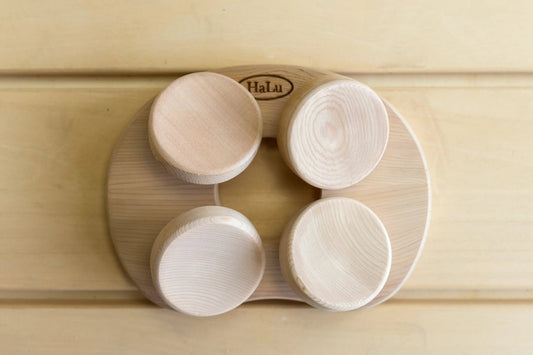 HaLu Red Cedar Round Wooden Sauna Headrest/Pillow Sauna Pillow | Finnmark Sauna