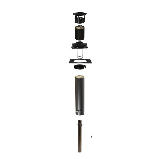 Narvi Insulated Steel Flue / Chimney Kit 15 D-125mm & Extension Tubes Flue parts, adapters & flanges | Finnmark Sauna