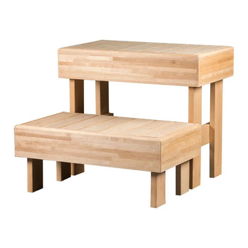 Movable Sauna Bench Step Alder 700 mm x 700 mm by Thermory Sauna Timber | Finnmark Sauna