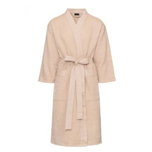 Rento Kenno Bathrobe Recycled Cotton Beige/White