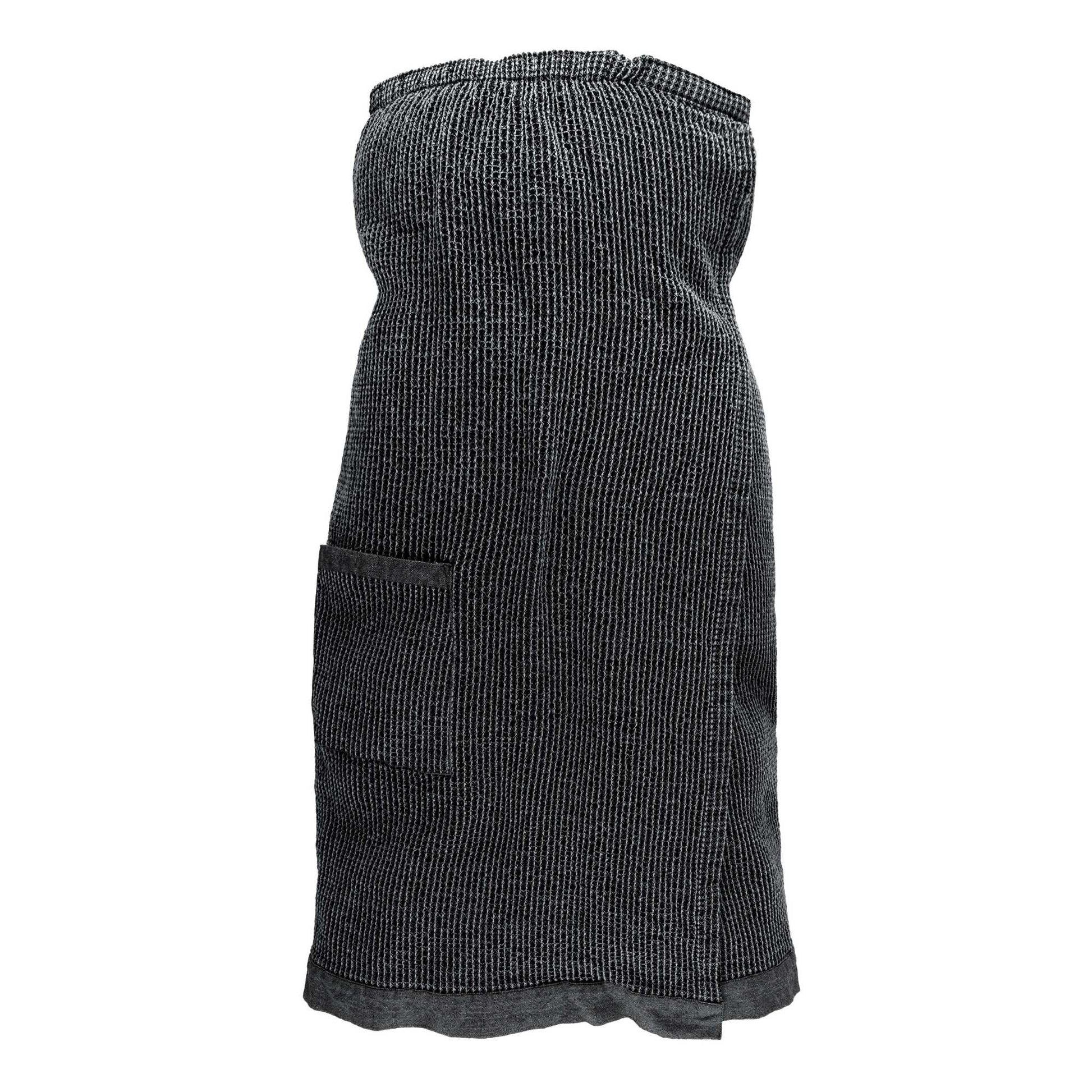 Rento Kenno Sarong Grey/Black Sauna Towel | Finnmark Sauna