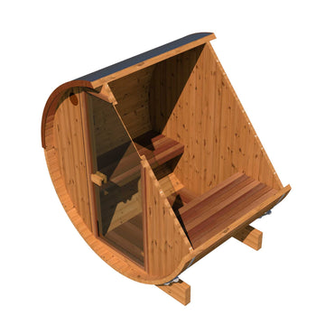 Thermo Wood Barrel Sauna - Micro (L: 150 & ø: 190 cm)