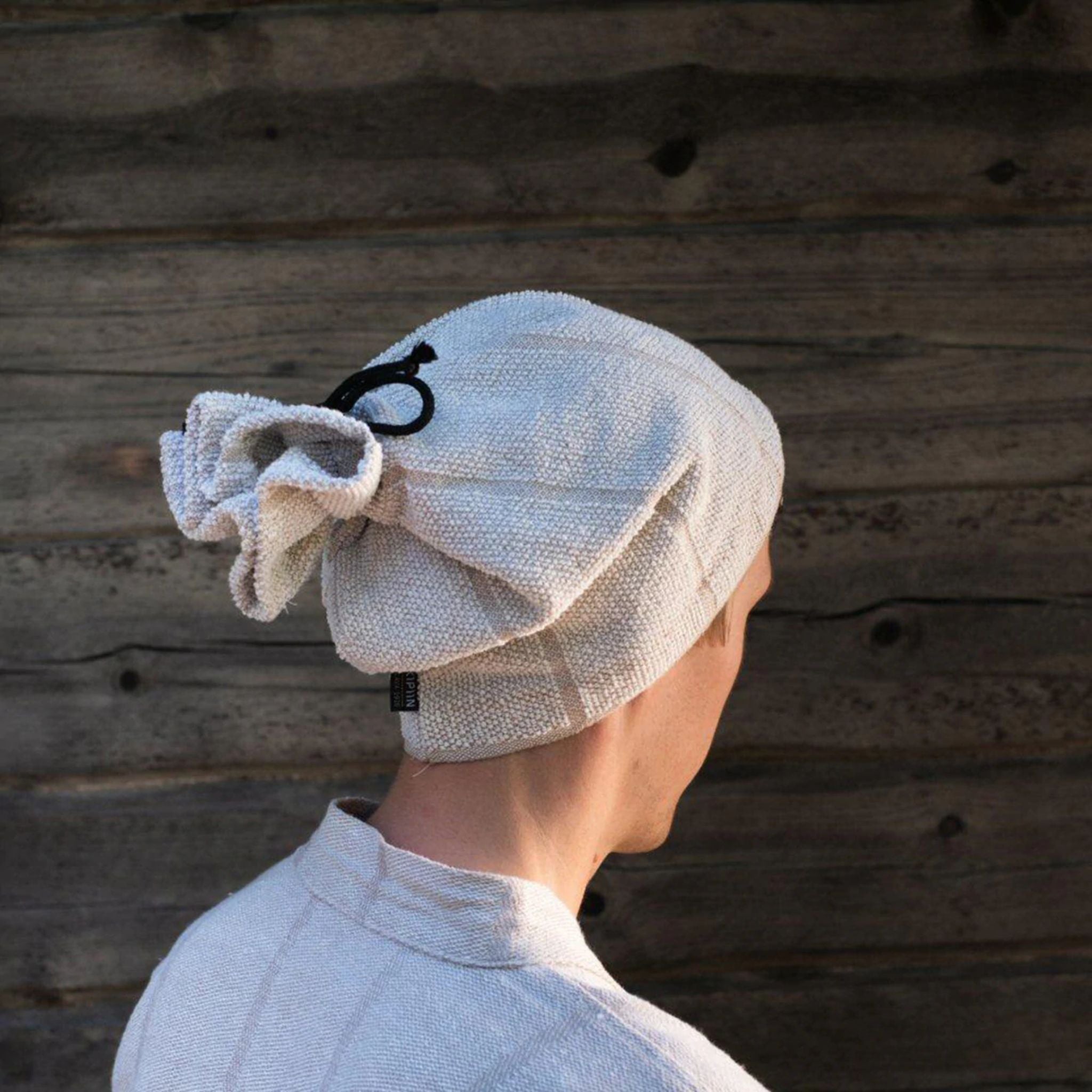 Tupas Sauna Hat Natural Linen Jokipiin Pellava White/Beige Sauna Hat | Finnmark Sauna