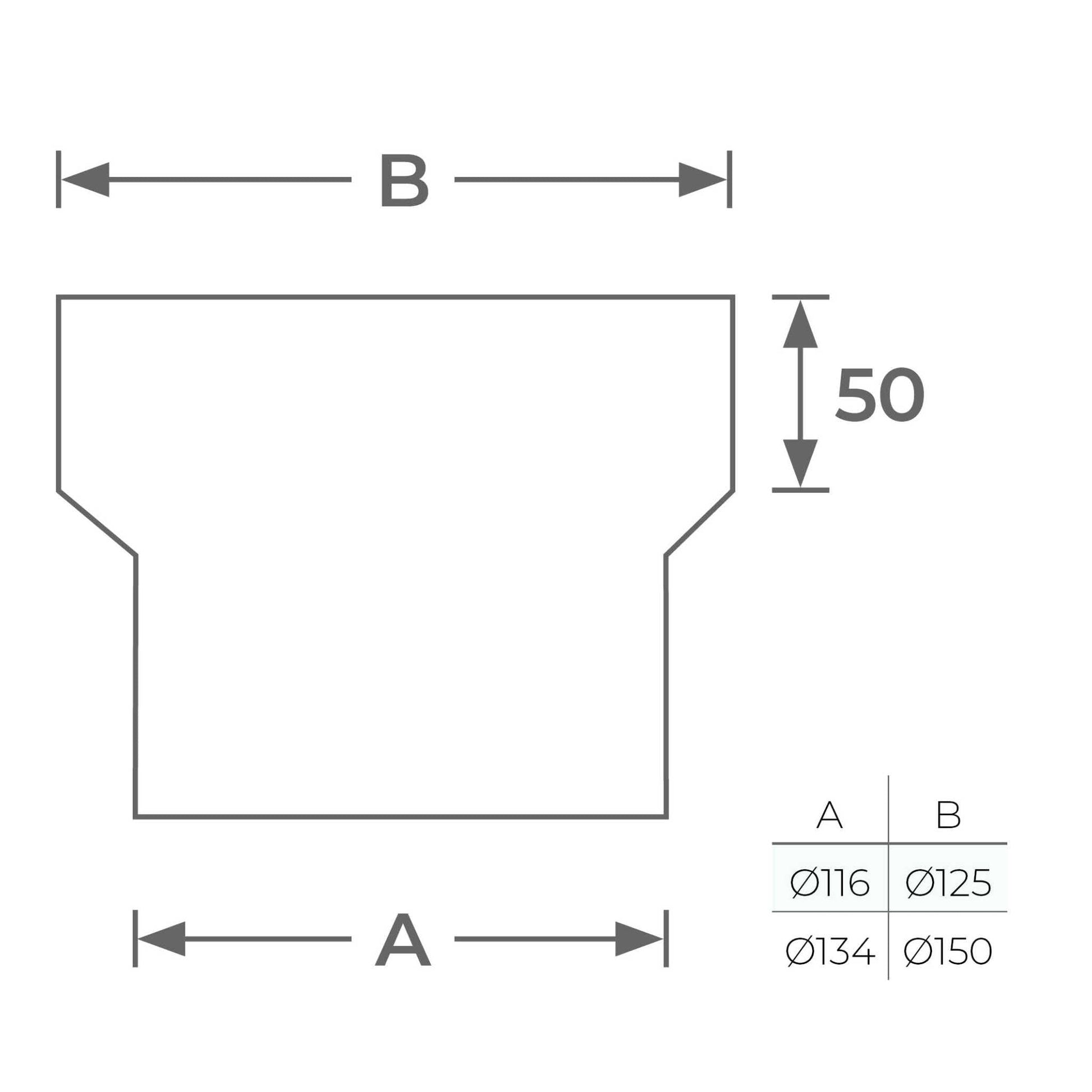 Wood-Burning Stove Adaptor Enamelled Steel Ø 125mm Flue parts, adapters & flanges | Finnmark Sauna